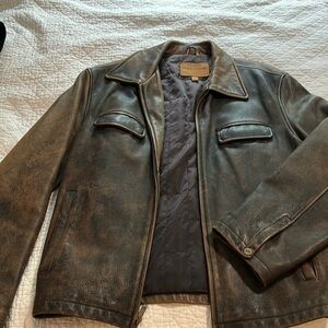 Size Large Guess Leather Jacket Mens